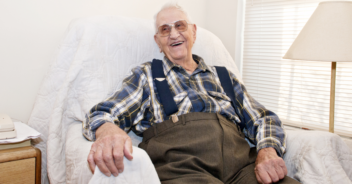 Older man in aged care