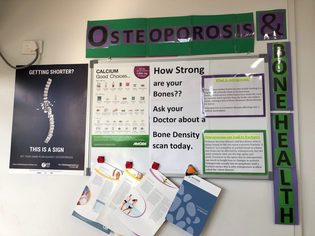 Osteoporosis information on the MeasureUp van.