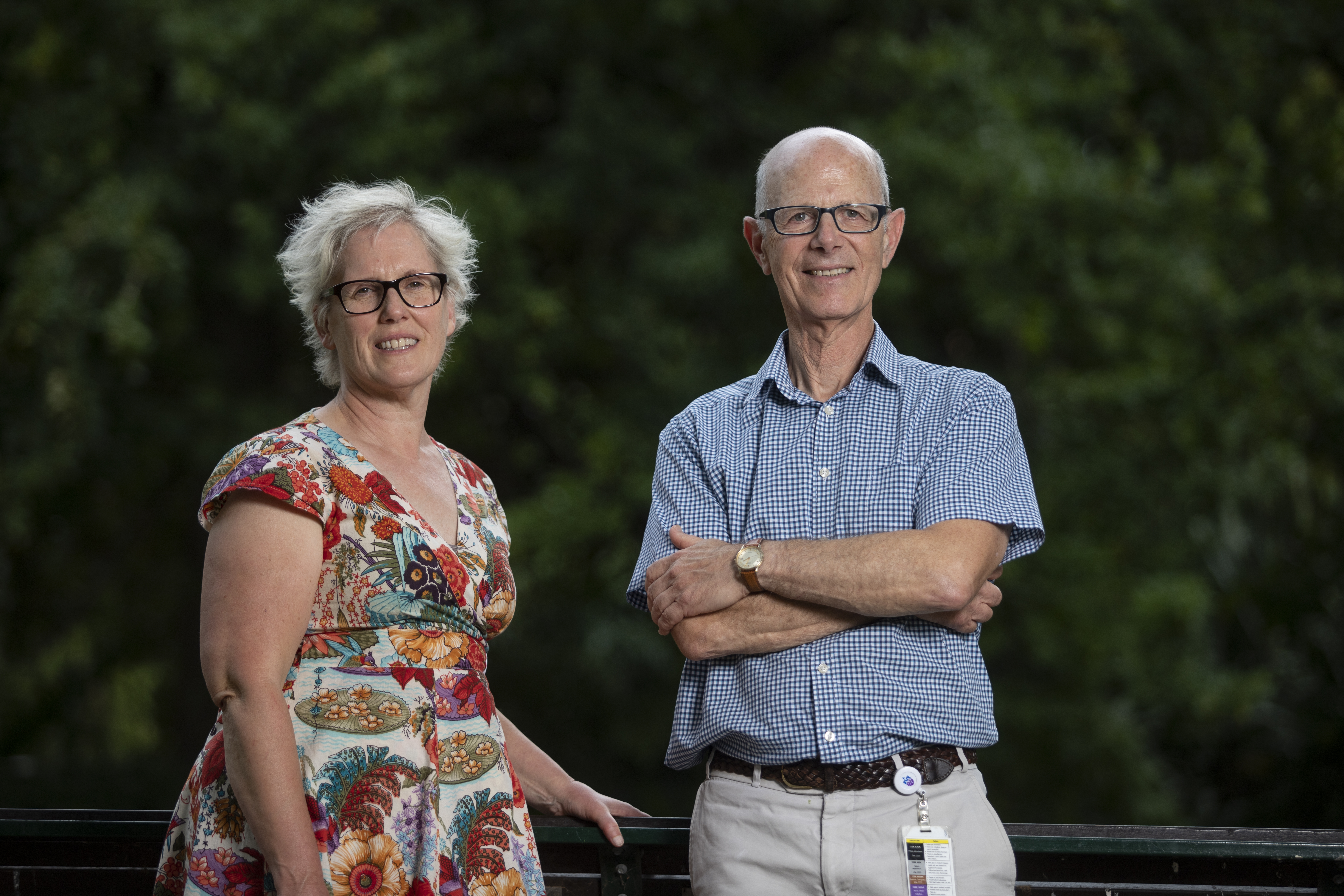 Wendy Thomas and Dr David Isaac standing together outside.