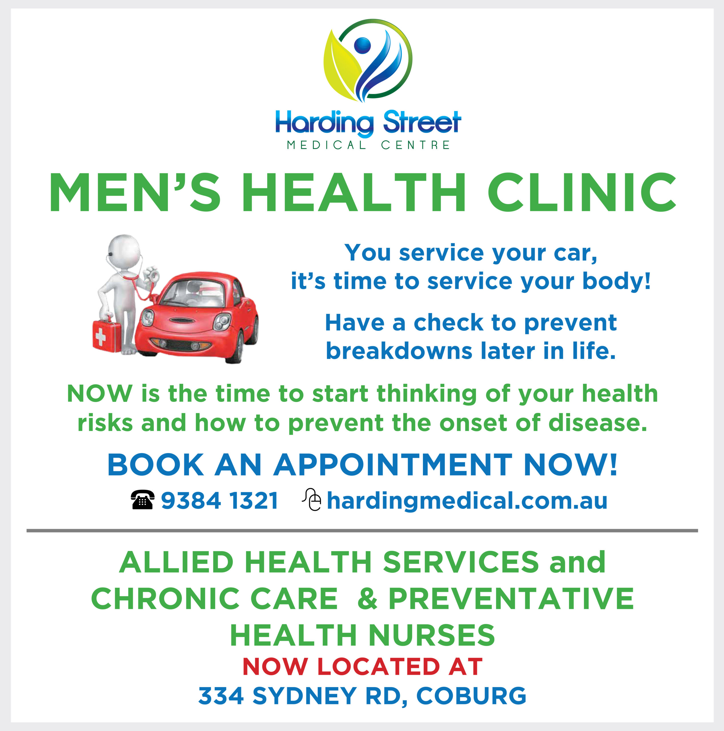 A billboard advertising men's health checks