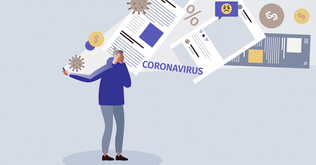 Cartoon representation of the COVID-19 infodemic.