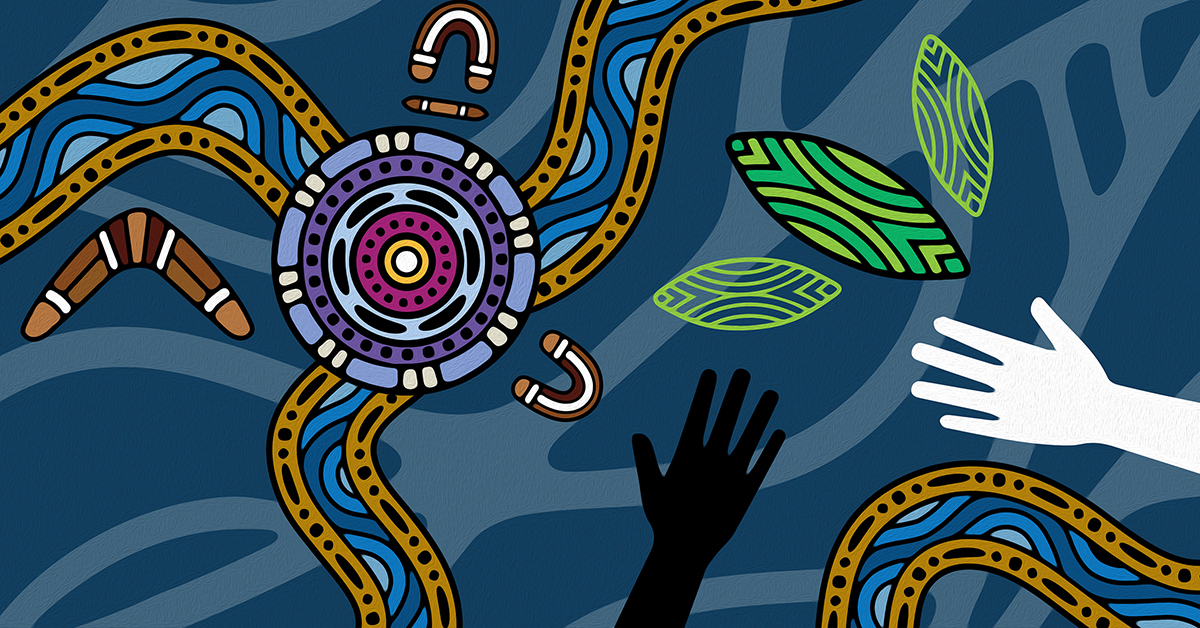 Artwork for our Innovate Reconciliation Action plan by Bayila Creative.