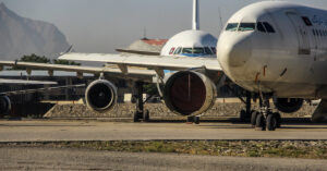 Planes preparing to leave Kabul, Afghanistan, August, 14, 2021.