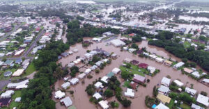 Flooding in an Australian town.