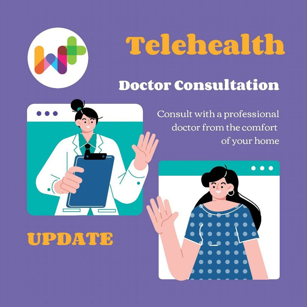 Instagram post promoting telehealth appointments at Women's Health Hub.