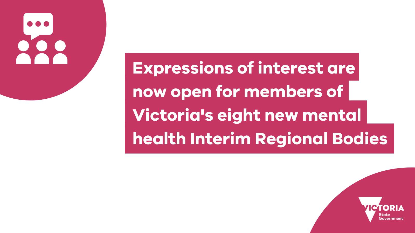 Promotional image for Victoria’s new mental health Interim Regional Bodies