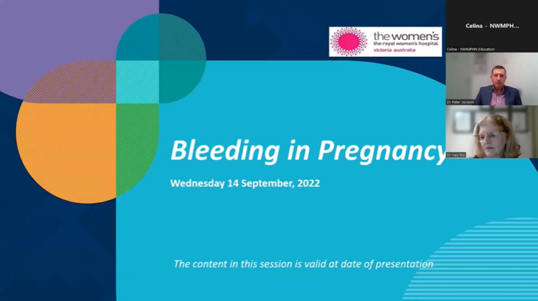 Bleeding in Pregnancy (14 September 2022) - North Western Melbourne ...