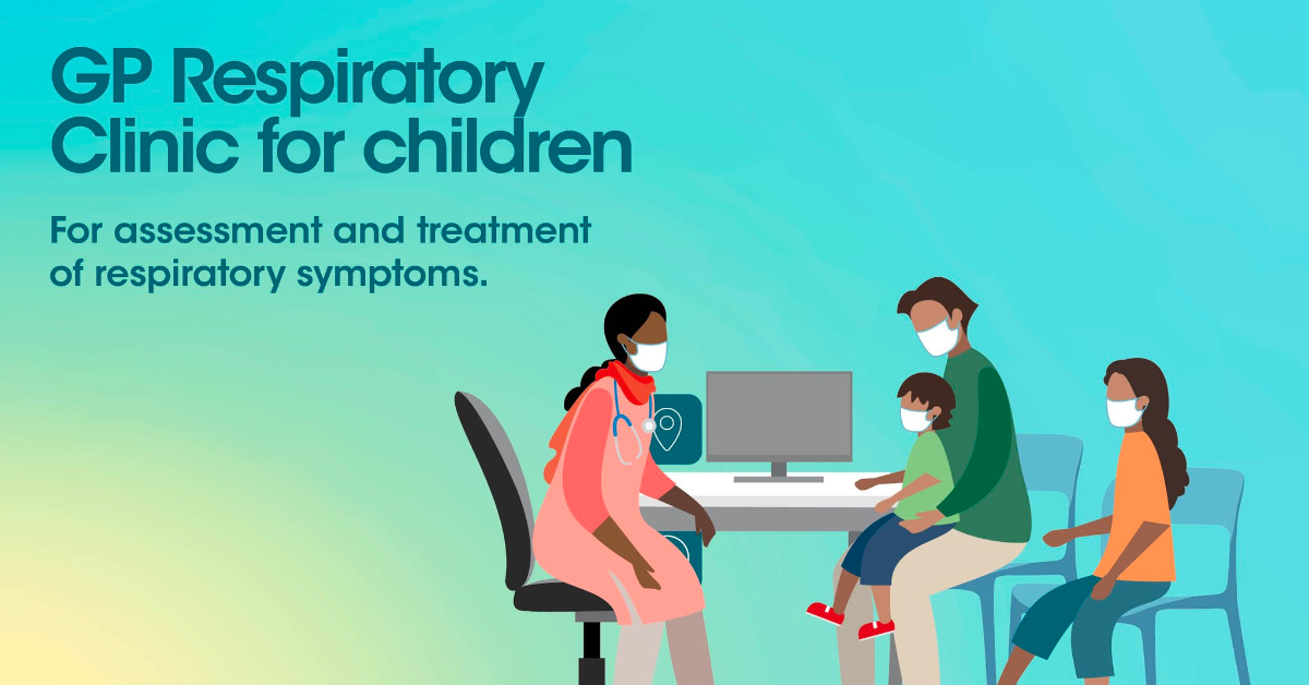 Promotional image for the cohealth GP respiratory clinic for children.