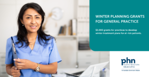 Promotional image for general practice winter planning grants.