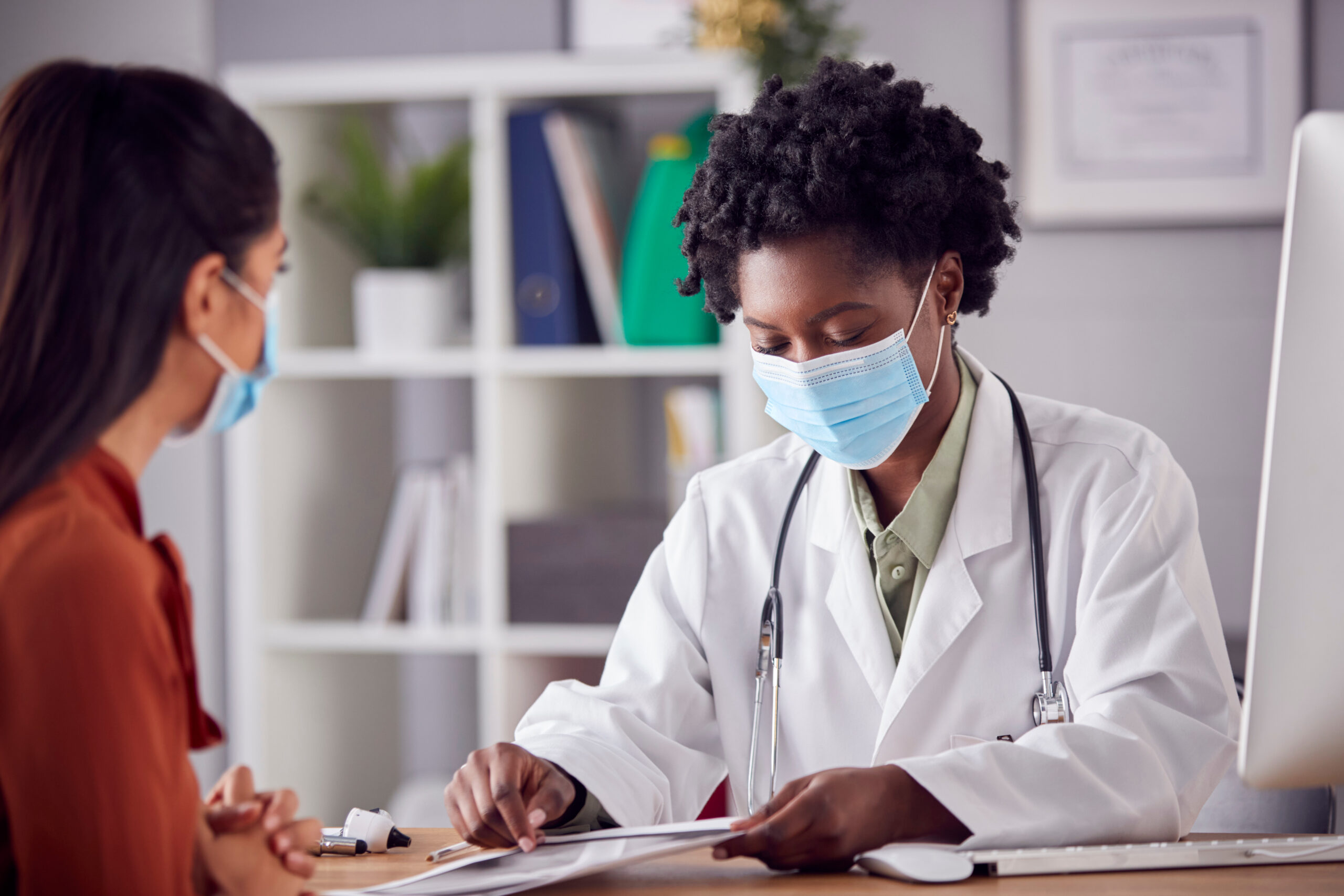 Doctor with patient.