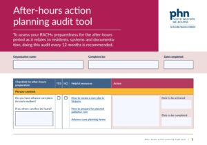 After hours action planning audit tool cover