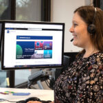 NWMPHN staff member Paulette Belcastro working on the computer