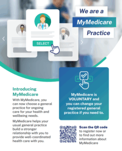 A 'Introducing MyMedicare' poster for general practices