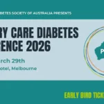 A banner promoting the Primary Care Diabetes Society of Australia 2026 conference