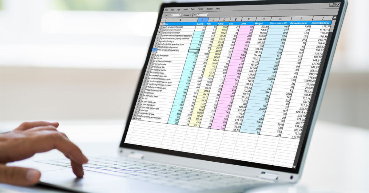 A health professional assesses a spreadsheet with patient data