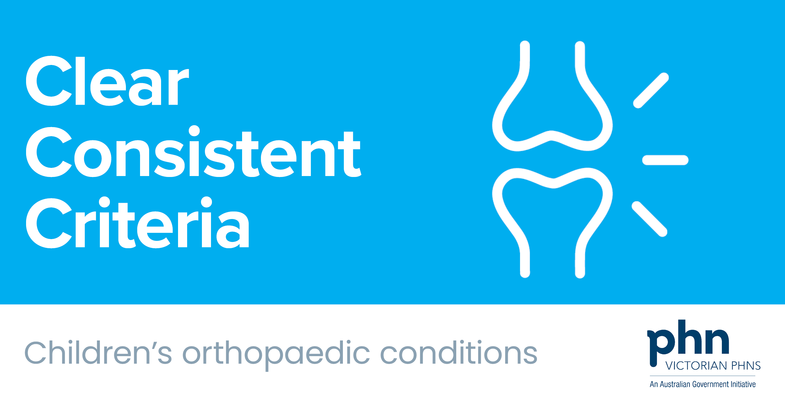 A graphic for the new statewide referral criteria for children's orthopaedics,