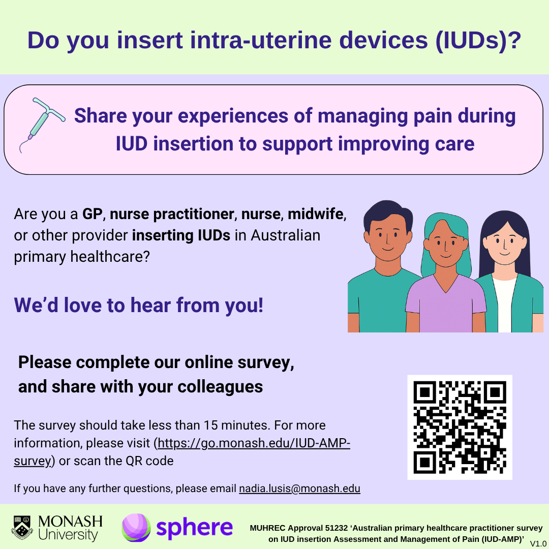 Have your say: pain management practices for IUD insertion - North ...