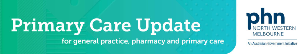A banner for North Western Melbourne Primary Health Network's primary care ebulletin, for general practice, pharmacy and primary care.