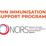 Logos for the PHN Immunistion Support Program and the National Centre for Immunisation Research and Surveillance