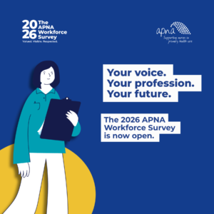 A graphic promoting the 2026 Australian Primary Health Care Nurses Association Workforce Survey 
