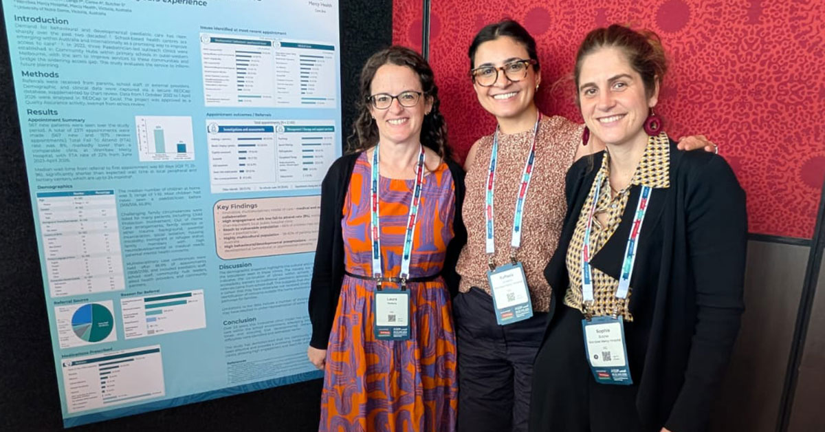 Mercy Health's Dr Laura Watkins, Dr Raffaela Armiento and Dr Sophie Butcher.